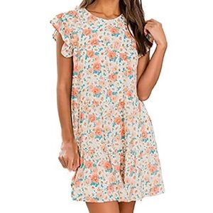 Pink Lily Floral Print Mini Dress size S